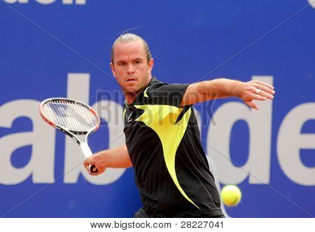BARCELONA - 19 Nisan: Belçikalı tenis oyuncusu Xavier Malisse Ferrer karşı yaptığı maç sırasında eylem