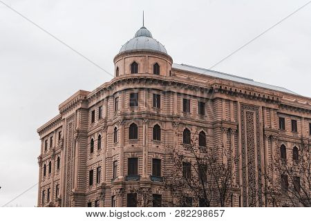 Baku, Azerbaijan - February 2, 2019: View On The Socar Building