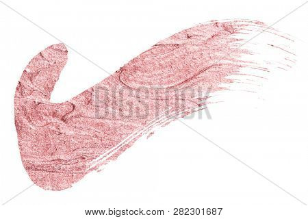 Tick mark shimmery pink brush stroke