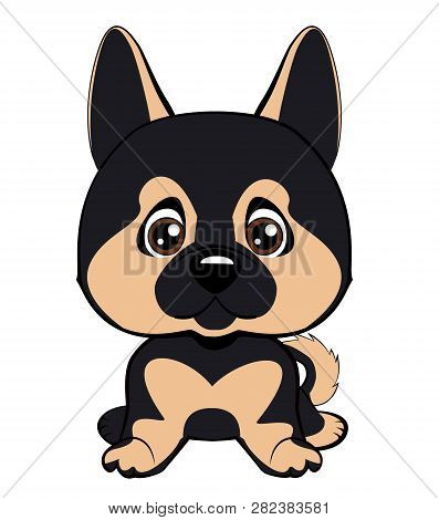Vector Stock Illustration Isolated Emoji Character Cartoon Dog Embarrassed, Shy And Blushes Sticker 