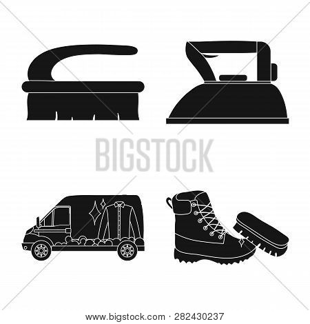 Vector Illustration Of Laundry And Clean Sign. Collection Of Laundry And Clothes Stock Symbol For We