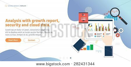 Analysis With Growth Report, Security And Cloud Computing Data. Calculations And Graphs Of Gains On 