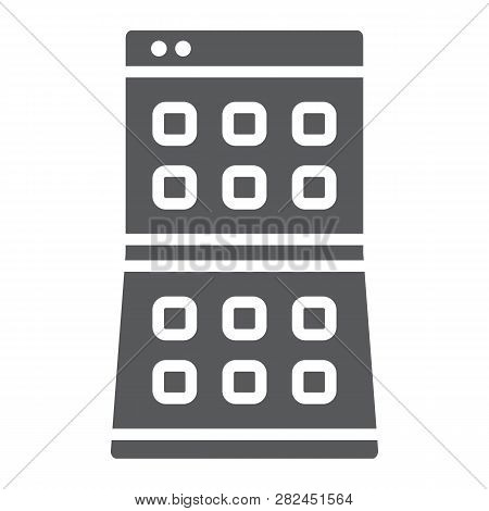 Folding Smartphone Glyph Icon, Device And Communication, Flexible Phone Sign, Vector Graphics, A Sol