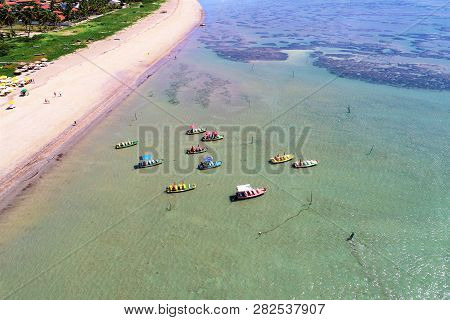 Vacation On Deserted Beach In Brazil. São Miguel Dos Milagres, Alagoas, Brazil. Fantastic Landscape.