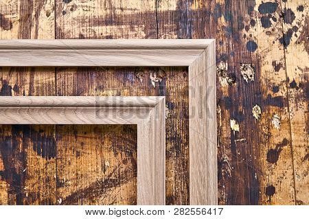 Wood Door Manufacturing Process. Wooden Moldings For Entrance Door. Furniture Manufacture.