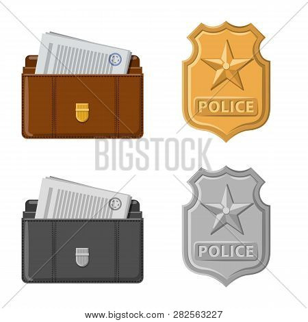 Isolated Object Of Law And Lawyer Sign. Collection Of Law And Justice Stock Vector Illustration.