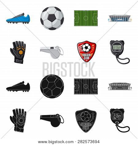 Vector Design Of Soccer And Gear Symbol. Set Of Soccer And Tournament Stock Vector Illustration.