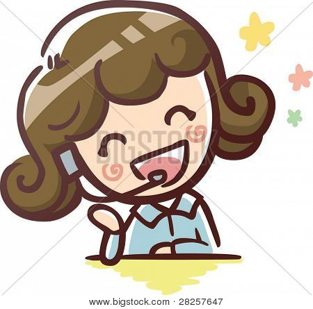 Roztomilý mladý operátor se šťastným úsměvem