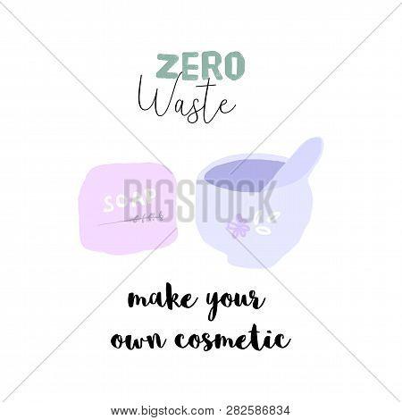 Hand Drawn Doodle Elements Of Zero Waste Lifestyle.