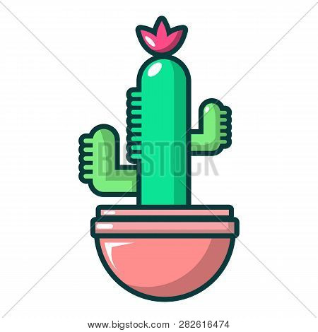 Cephalocereus Cactus Icon. Cartoon Illustration Of Cephalocereus Cactus Icon For Web Design