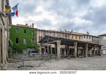 Lagrasse, France; June 2015: The 14th Century Hall Or Halle In Lagrasse, France