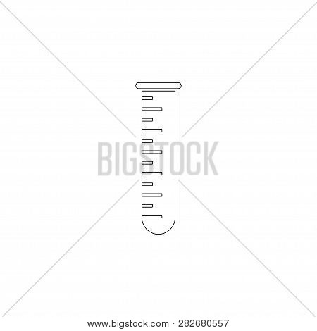 Erlenmeyer Flask. Simple Flat Vector Icon Illustration. Outline Line Symbol - Editable Stroke