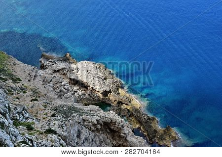 Beautiful Turquoise Bay, View From Mountain On Cap Formentor
