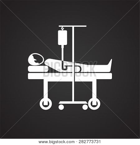 Patient With Dropper On Black Background Icon