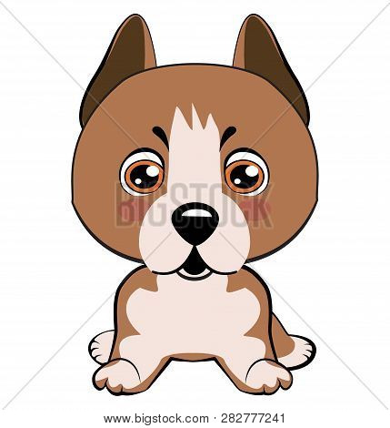 Vector Stock Illustration Isolated Emoji Character Cartoon Dog Embarrassed, Shy And Blushes Sticker 