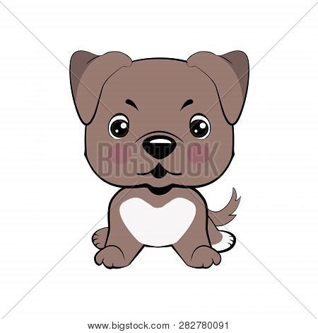 Vector Stock Illustration Isolated Emoji Character Cartoon Dog Embarrassed, Shy And Blushes Sticker 