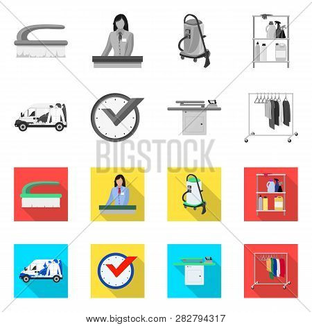 Vector Illustration Of Laundry And Clean Icon. Collection Of Laundry And Clothes Vector Icon For Sto