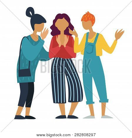 Girls Group Talking Vector Photo Free Trial Bigstock