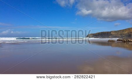Beautiful Cloud Over The Ocean, Seascape, Beautiful Beach, Pacifying Landscape