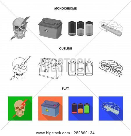 Vector Illustration Of Electricity And Electric Symbol. Set Of Electricity And Energy Vector Icon Fo