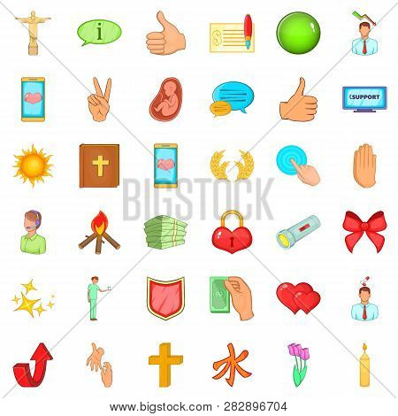 Baby Care Icons Set. Cartoon Style Of 36 Baby Care Icons For Web Isolated On White Background