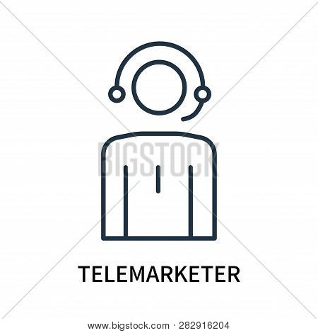 Telemarketer Icon Isolated On White Background. Telemarketer Icon Simple Sign. Telemarketer Icon Tre