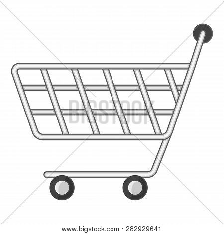 Minimarket Shopping Cart Icon. Cartoon Illustration Of Minimarket Shopping Cart Icon For Web Design