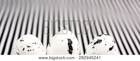 Easter Abstract Gift Card On Black And White Lines Textured Background With Easter Eggs  Laying In R
