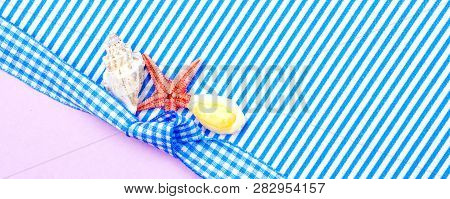 Holiday Gift Card With Blue Bow And Ribbon In The Middle And Violet And Blue Background And Three Se