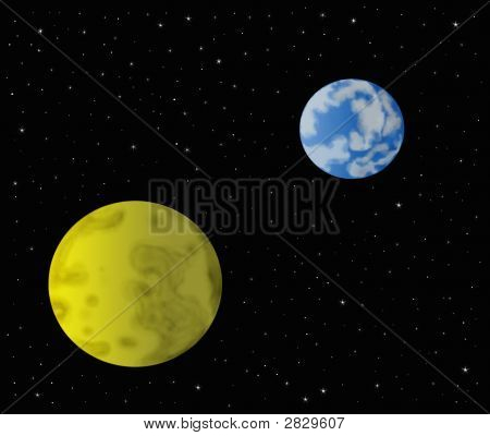 Moon And Earth
