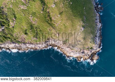 Tropical Sea With Wave Crashing On Seashore And High Mountain Located At Laem Krating Viewpoint New 
