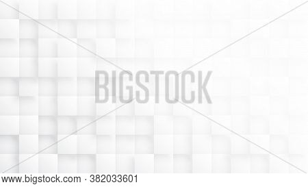 Rendered 3d Blocks Minimalist White Abstract Background. Three Dimensional Science Technologic Tetra