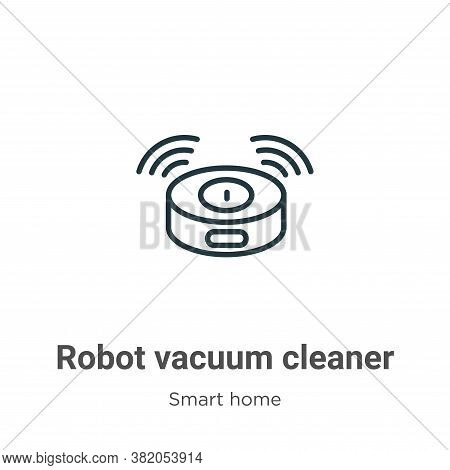 Robot vacuum cleaner icon isolated on white background from smart home collection. Robot vacuum clea