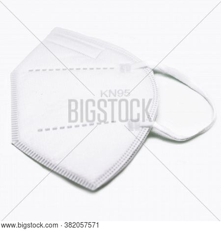 Medical Mask Kn 95, Protection From Coronavirus. On White Background. Covid 19.