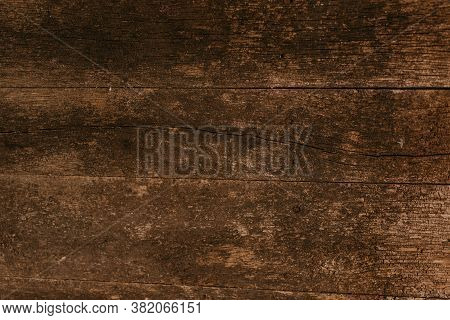 Old Shabby Dark Brown Wood Planks Background