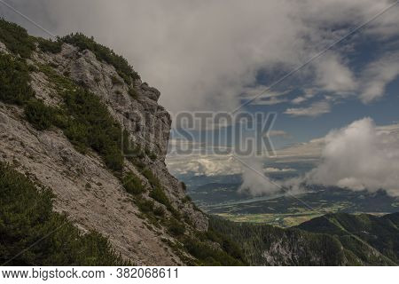Valley From Part Of Hill Mittagskogel In South Austria In Summer Hot Day
