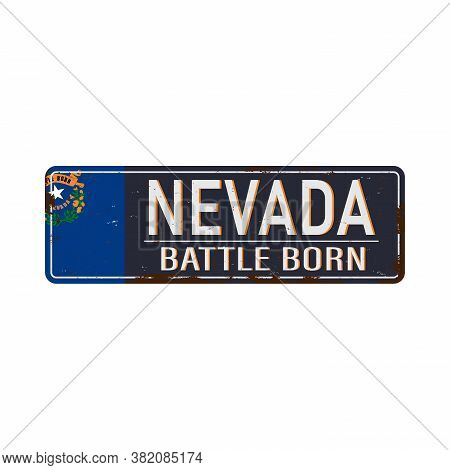Old Grungy Road Sign Henderson Nevada Vector