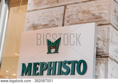 Bordeaux , Aquitaine / France - 08 16 2020 : Mephisto Sign Text And Logo Front Of Shop Luxury Shoes 