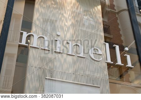 Bordeaux , Aquitaine / France - 08 16 2020 : Minelli Sign Text And Shop Logo In Front Of Store Entra