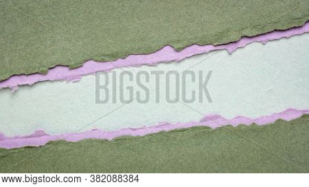 colorful paper abstract with a copy space - sheets of handmade cotton rag paper, blan k web banner