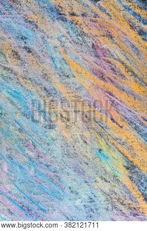 Colorful painted background painted with chalks. Back to school and art concept with copy space.