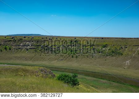 Natural Landscape Of Raut River In Moldova.