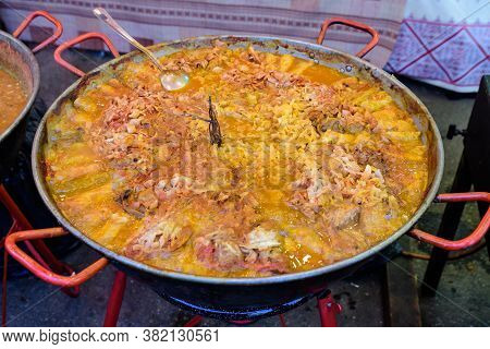 Freshly Cooked Large Portion Of Cabbage Rolls With Meat And Cabbage, A Traditional Romanian Food Cal