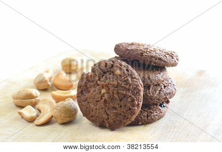 Hjemmelavet Cashew nødder og chokolade Cookies