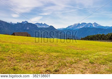 Beautiful Landscape View Of The Mountains In South Tyrol With Mixed Pine And Deciduous Forest, Renon