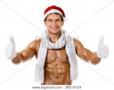 Seksowny mężczyzna Santa Claus