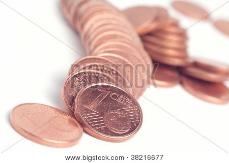 Pila se estrelló de céntimos de Euro utilizado