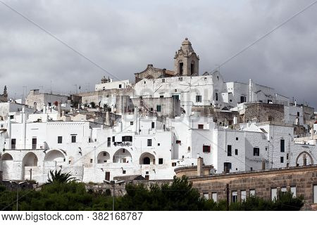 Ostuni, Italy - October 6, 2010: The Famous Old Town Of Ostuni Also Called The White City