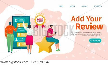 Business Review Design Concept, Person Online Analysis Vector Illustration. People Report And Feedba
