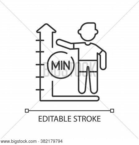 Height Limit Linear Icon. Waterpark Safety, Amusement Park Rule Thin Line Customizable Illustration.